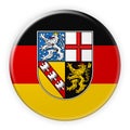 Saarland Flag Badge, 3d illustration on white background