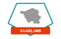 Saarland map on blue red button