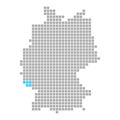 Saarland on simple map of Germany