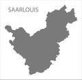 Saarlouis grey county map of Saarland Germany DE