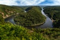 Saarschleife river Saar loop in Mettlach, Saarland, Germany