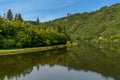 Saarschleife river Saar loop in Mettlach, Saarland, Germany Royalty Free Stock Photo