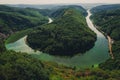 Saarschleife, the scenic view over the Saar river in Germany