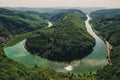 Saarschleife, the scenic view over the Saar river in Germany