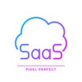 SaaS cloud computing pixel perfect gradient linear vector icon Royalty Free Stock Photo