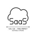 SaaS cloud computing pixel perfect linear icon