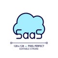 SaaS cloud computing pixel perfect RGB color icon