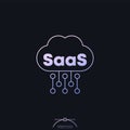 Saas and cloud icon, Software as a service vector Royalty Free Stock Photo