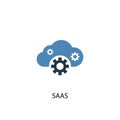 SaaS concept 2 colored icon. Simple