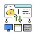 saas financial system color icon vector illustration