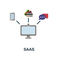 Saas flat icon. Color simple element from fintech collection. Creative Saas icon for web design, templates, infographics