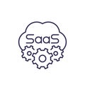 Saas icon, Software as a service line icon Royalty Free Stock Photo