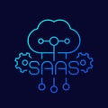 Saas icon, Software as a service line vector icon Royalty Free Stock Photo