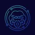 Saas icon, Software as a service line icon, vector Royalty Free Stock Photo