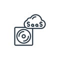 saas icon vector from cloud computing concept. Thin line illustration of saas editable stroke. saas linear sign for use on web and