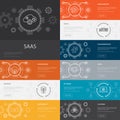 SaaS Infographic 10 line icons banners