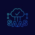 Saas line icon, Software as a service vector Royalty Free Stock Photo