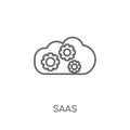 saas linear icon. Modern outline saas logo concept on white back