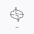 Saas outline icon. Simple linear element illustration. Isolated line saas icon on white background. Thin stroke sign can be used