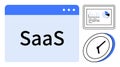 SaaS Platform Concept Featuring Data Analytics and Time Management Elements Royalty Free Stock Photo