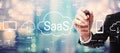 SaaS - software as a service concept with businessman