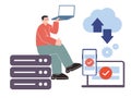SaaS software as a service engineer sysadmin sync data to the cloud application server