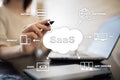 SaaS, Software as a Service. Internet and networking concept.