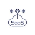 Saas, Software as a service line icon Royalty Free Stock Photo