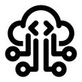 SaaS, Software as a Service Outline Icon
