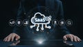 SaaS Software as a Service Platform Cloud System Elide Royalty Free Stock Photo