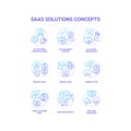 SaaS solutions concept icons set