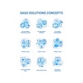 SaaS solutions concept icons set