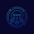 Saas users icon, Software as a service line design Royalty Free Stock Photo