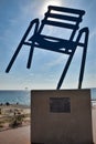 SAB blue chair monument