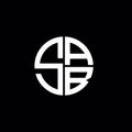 SAB logo SAB icon SAB monogram SAB letter minimalist Circle flat Unique modern abstract logo design Royalty Free Stock Photo