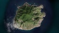 Saba - Dutch Caribbean outlined. Low-res satellite