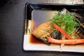 Saba fish teriyaki grilled in restaurant Royalty Free Stock Photo
