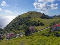 Saba mountain aerial view, Caribbean Netherlands Royalty Free Stock Photo