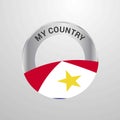 saba My Country Flag badge Royalty Free Stock Photo