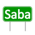 Saba road sign.