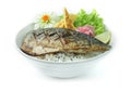 Saba Teriyaki Don Grilled Fish Served with Rice Royalty Free Stock Photo