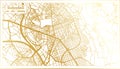 Sabadell Spain City Map in Retro Style in Golden Color. Outline Map Royalty Free Stock Photo