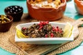Sabanekh Bil Zeit served in dish isolated on wooden table side view of middle eastern food Royalty Free Stock Photo