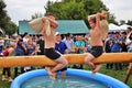 Sabantui celebration in Moscow. A battle of sacks