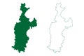 Sabarkantha district Gujarat State, Republic of India map vector illustration, scribble sketch Sabarkantha map