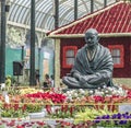 Lalbagh flower show January 2019 -Gandhi Statue and Sabarmathi Ashram Royalty Free Stock Photo