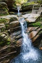 Sabbaday Falls waterfall in the White Mountain National Forest in New Hampshire, USA Royalty Free Stock Photo