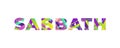 Sabbath Concept Retro Colorful Word Art Illustration