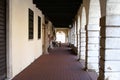 Sabbioneta, Mantua Italy: a portico walkway in the Piazza Ducale Royalty Free Stock Photo