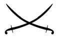 Saber sword crossed logo. Crossed Saber Sword black silhouette